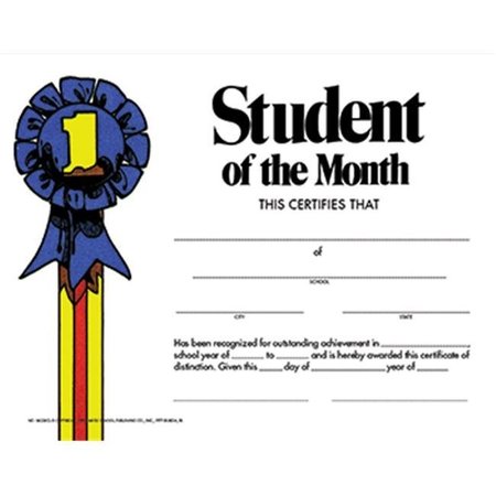 HAYES Hayes School Publishing H-VA228CL Student Of The Month 30 Pack Certificate H-VA228CL